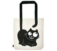moses. Ed the Cat Shopper Carry Me - Bolsa de tela 100% algodón para la compra, oficina o universidad, Natural, Negro, 39 x 42 cm, Contemporáneo