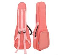 Bolsa de tela Oxford impermeable para ukelele con bolsillo lateral transparente, 23 pulgadas, acolchado de esponja suave, mochila de hombro ajustable para viajes (rosa)