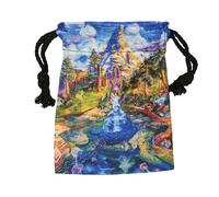 Bolsa de tela para tarot, bolsa de tela para cartas de tarot, bolsa de almacenamiento de tarot, bolsa de joyería con impresión digital, 13 x 18 cm, bolsa de tarot multifunción para dados, Csd15, Refer