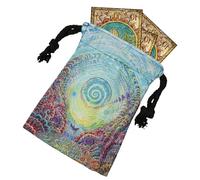 Bolsa de tela para tarot, bolsa de tela para cartas de tarot, bolsa de almacenamiento de tarot, bolsa de joyería con impresión digital, 13 x 18 cm, bolsa de tarot multifunción para dados, Csd08, Refer