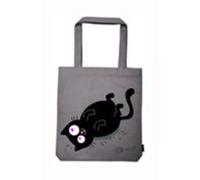 Moses Ed, The Cat Shopper Fell in Love | Tragetasche aus 100% Baumwolle | Einkaufstasche Bolso Bandolera 42 Centimeters Gris (Gr)