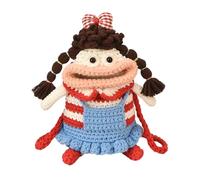 Bolsa de teléfono móvil trenzada con forma de boca de salchicha, bolsa de teléfono única en forma de dibujos animados, bolso de hombro para mujeres y niñas, compras al aire libre, viajes, rojo, Se