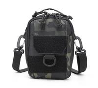 Bolsa de teléfono para revistas militares, bolsa de cinturón para el cuello del pecho, hombros equipo, paquete de deber para al aire libre crossbody mochila bolsa, Camuflaje negro., talla única
