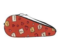 Bolsa de tenis duradera, bonitos sobres para el día de San Valentín, letras y corazones, bolsa ligera para raqueta de tenis para hombres, mujeres y adolescentes