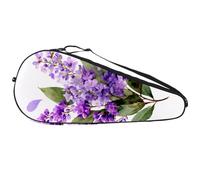 Bolsa de tenis duradera, flores y hojas de lavanda morada, bolsa ligera para raqueta de tenis para hombres, mujeres y adolescentes
