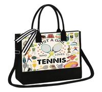 Bolsa de tenis para mujer para accesorios de tenis, bolsa de lona con Just A Girl Who Loves Tenis, regalo para jugadores de tenis, bolsa de transporte para mujer y niños, entrenamiento, torneo