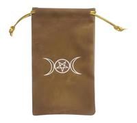 Bolsa de terciopelo con cordón, bolsa de tarjetas de oráculo con estampado de estrella lunar, bolsa de almacenamiento de terciopelo con cordones para entusiastas del tarot, pequeña bolsa de terciopelo