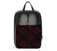 Bolsa de terciopelo negro con flores góticas rojas para viajes, uso diario, bolsa de almacenamiento antipolvo para zapatos de golf