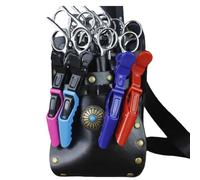 Bolsa de tijera para peluquería: bolso de cinturón de cintura con barbería PU para herramientas para peluquería, funda de múltiples bolsillo con cizallas, organizador profesional para de sal