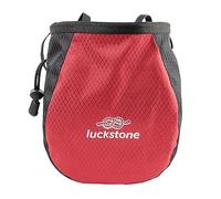 Bolsa de tiza para escalada con correa para la cintura, antideslizante, para caminar, gimnasia, caza, rojo, negro, 12 x 8 x 16 cm