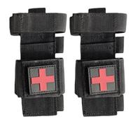 Bolsa de torniquete de 2 piezas, soporte de torniquete impermeable, bolsa médica compacta vacía multiusos para acampar, senderismo, viajes a casa, médico negro