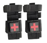 Bolsa de torniquete de 2 uds, soporte de torniquete impermeable, bolsa médica compacta vacía multiusos para acampar, senderismo, viajes a casa, negro