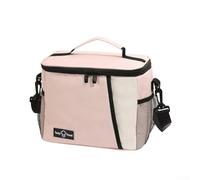 Bolsa de trabajo con bolsillos para almuerzo, oficina, escuela, viajes, bolsa térmica de gran capacidad, bolsa térmica de aluminio, impermeable, tela Oxford con forro de aluminio lateral, 25 x 20 x 17