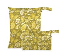 Bolsa de traje de baño con cremallera, paquete de 2 bolsas de pañales esenciales con asas para pañales de bebé, guardería (patrones de pasillos, cervatillo)