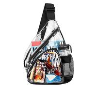 Bolsa de Transparente Men Mujeres PVC Bolsa de Cofre PVC Mochila de Hombro Transparente con Bolsillo de Botella de Agua y Correa Ajustable para el Concierto Bolsas de Hombro del Estadio