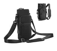 Bolsa de transporte aislada para botella de agua de 40 onzas, soporte para botella deportiva con asa de correa ajustable y 2 bolsillos para camping, soporte para bolsa de agua