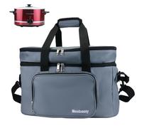 Bolsa de transporte de 2 capas compatible con Crockpot de 6 a 8 cuartos de galón, bolsa de transporte de olla de cocción lenta para Hamilton Beach, bolsa de viaje grande aislada para reuniones
