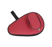 Bolsa de transporte de dos raquetas de tenis de mesa con bolsillo integrado para pelota, pista de cremallera suave y perfil de bajo volumen para embalaje (rojo)