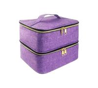 Bolsa de transporte de esmalte de uñas de doble capa de fácil acceso y almacenamiento, organizador de esmalte de uñas, duradero, bien organizado, color negro, Purple, as description