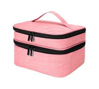 Bolsa de transporte de esmalte de uñas de doble capa de fácil acceso y almacenamiento, organizador de esmalte de uñas, duradero, bien organizado, Pink, as description