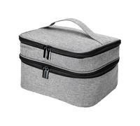 Bolsa de transporte de esmalte de uñas de doble capa de fácil acceso y almacenamiento, organizador de esmalte de uñas, duradero, bien organizado, color negro, gris, as description