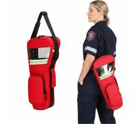 Bolsa de transporte de gran capacidad para exteriores, cilindro de oxígeno para exteriores, tela Oxford 1200D, bolsa cilíndrica de rescate de emergencia, se adapta a botellas M6 y M9 (rojo, 2 L)