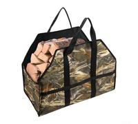 Bolsa de transporte de leña fabricada con tela Oxford de alta resistencia para chimenea y estufa de leña, transporte de combustible con diseño de base estable (camuflaje No. 2)