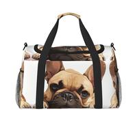 Bolsa de transporte de perro bulldog francés para fin de semana, para mujeres y hombres, perfecta para viajeros frecuentes, Black, Talla única