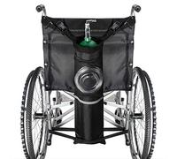 Bolsa de transporte de tanque de oxígeno para sillas de ruedas, bolsa de cilindro de oxígeno con tira reflectante, mochila de tanque de oxígeno duradera para uso médico, hogar, hospital Oxford negro 7