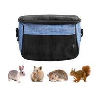 Bolsa de transporte de viaje para conejillo de indias, bolsa de hombro para animales pequeños con correa de hombro ajustable desmontable y malla de plástico para erizo, rata, hámster, cobaya, hurón,