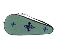 Bolsa de transporte ligera para raquetas de tenis con patrón de flor de lis azul marino para jóvenes y adultos