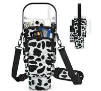 Bolsa de transporte para botella de agua con bolsillo para teléfono Stanley de 30 onzas, soporte cruzado de neopreno para botella de agua con correa de hombro ajustable y correa de mano para