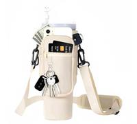 Bolsa de transporte para botella de agua con bolsillo para teléfono Stanley de 40/30 onzas, bolsa de neopreno para botella de agua con correa ajustable Bollus con cubierta de popote y mosquetón para