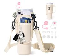 Bolsa de transporte para botellas de agua Stanley, accesorios para taza Stanley, accesorios con compartimento para teléfono móvil, correa ajustable, asa de transporte, adecuada para correr, ciclismo,
