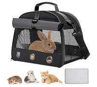 Bolsa de transporte para conejillo de indias, transportín de conejo, bolsa de transporte para mascotas pequeña, bolsa de viaje para cobayas, plegable y transpirable, caja de transporte para gatos