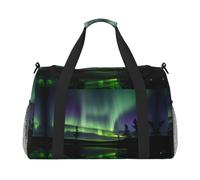 Bolsa de transporte para debajo del asiento con estampado de auroras boreales oscuras, bolsa de viaje, gimnasio, bolsa de deporte, Negro -, Talla única