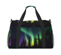 Bolsa de transporte para debajo del asiento con estampado de auroras boreales oscuras, bolsa de viaje, gimnasio, bolsa de deporte, Negro -, Talla única