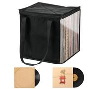 Bolsa De Transporte Para Discos De Vinilo 12" | Estuche De Almacenamiento De Álbumes Para 50 Discos LP's | Caja De Discos Con Ventanas Transparentes Para Discos DJ & Discos LP & Discos De Vinilo