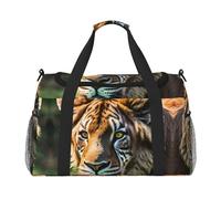 Bolsa de transporte para fin de semana con estampado de animales africanos, bolsa de viaje para mujeres y hombres, bolsa de equipaje de mano, Black, Talla única