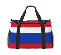 Bolsa de transporte para fin de semana con estampado de bandera rusa, bolsa de viaje para mujeres y hombres, bolsa de equipaje de mano, Black, Talla única