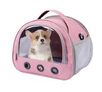 Bolsa de transporte para hámster, bolsa de viaje portátil para animales pequeños, adorable ventana transparente, bolso multifuncional para conejillo de indias, conejo y otras mascotas, 8.6 x 7.4 x 7.1