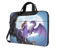 Bolsa de transporte para laptop con correas de hombro y asa para llevar al hombro para oficina o viajes, Lady and Big Tree, 13 inch
