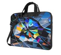 Bolsa de transporte para laptop con correas de hombro y asa para tableta, para el trabajo y negocios, Stained Glass Pattern , 13 inch