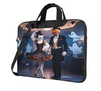 Bolsa de transporte para laptop con correas para el hombro y asa para oficina y negocios, Halloween Lady Cat Dancer, 13 inch