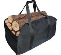 Bolsa de transporte para leña y bolsa de mano, extra grande y duradera, ideal para chimeneas, estufas de leña, leña, troncos, camping, playas, paisajismo, Black, Clásico