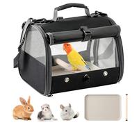 Bolsa de transporte para loros, cobayas con asiento de pie y bandeja, caja de transporte para conejos, bolsa de viaje para cobayas, bolsa de transporte para pájaros ornamentales, plegable