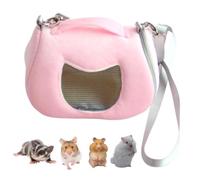 Bolsa de transporte para mascotas pequeña con correa ajustable para el hombro, jaula de viaje para hámster, transportador de ratas transpirable, transportador de viaje portátil para cobayas, pájaros,