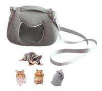 Bolsa de transporte para mascotas pequeña con correa ajustable para el hombro, jaula de viaje para hámster, transpirable, transportador de ratas, transportador de viaje portátil para cobayas, pájaros,