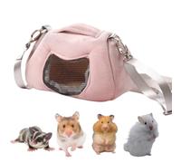 Bolsa de transporte para mascotas pequeña con correa ajustable para el hombro, jaula de viaje para hámster, transportador de ratas transpirable, transportador de viaje portátil para cobayas, pájaros,