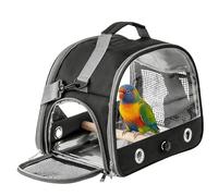 Bolsa de transporte para pájaros con bandeja de acero inoxidable y barra de pie, jaula de transporte para pájaros, transpirable, portátil, para periquitos/pequeños animales, caja de transporte de aves
